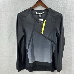 Jamie Sadock Top Womens XS Black Asymmetric Long Sleeve Performance Golf Mesh